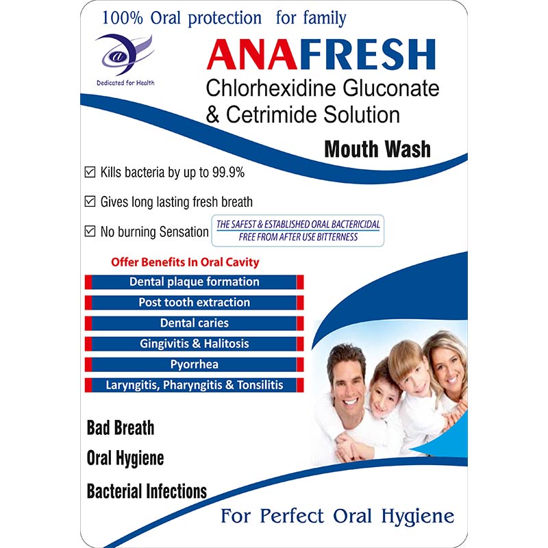ANAFRESH Chlorhexidine Gluconate & Cetrimide Mouthwash