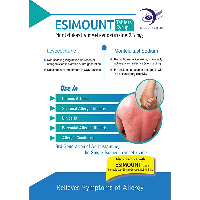 ESIMOUNT Tablets (Montelukast 4 mg and Levocetirizine 2.5 mg) - Image 3