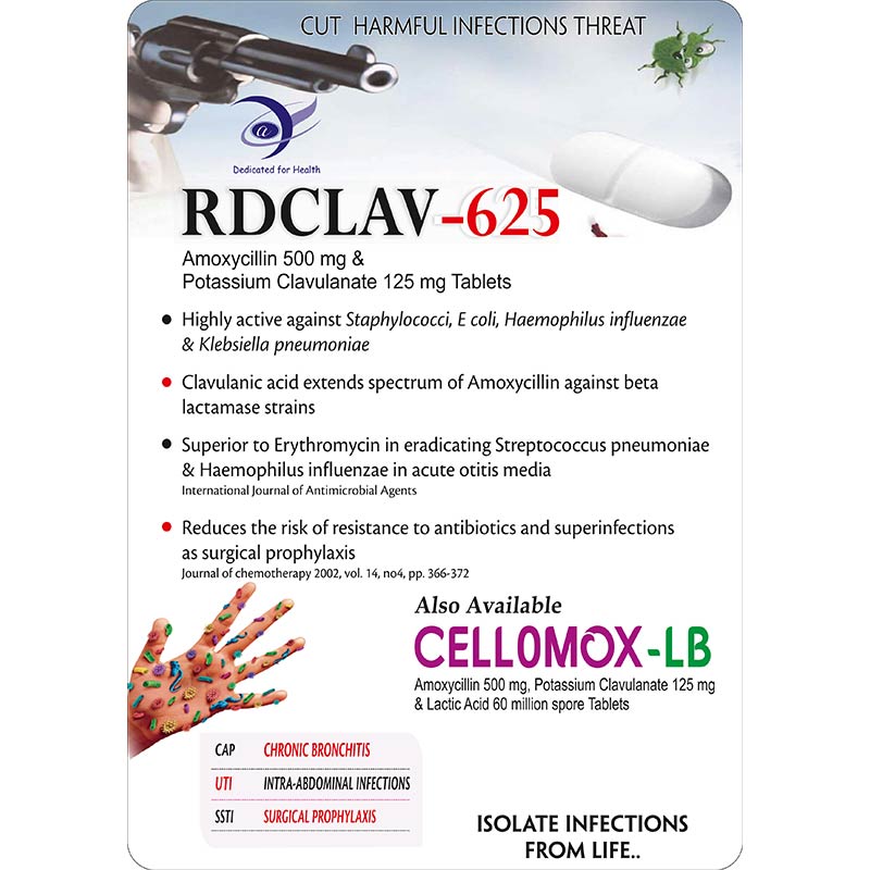 RDCLAV-625Tablets (Amoxicillin 500 mg & Potassium Clavulanate 125 mg) - Image 3